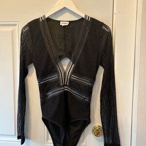 REVOLVE Black Lace Bodysuit